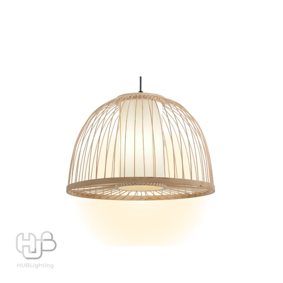 โคมไฟเพดาน PENDENT เดี่ยว C-7123 BAMBOO E27 ไม้ HUB LIGHTING