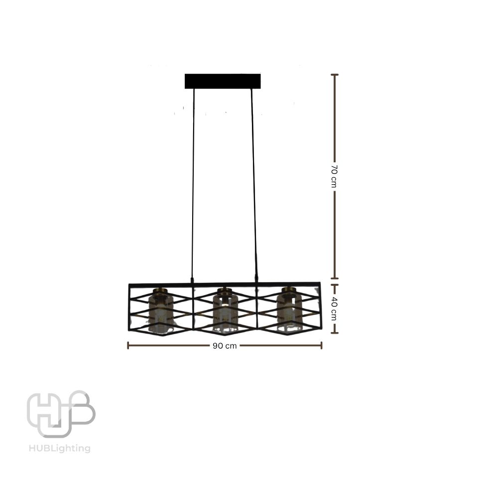 โคมไฟเพดาน PENDENT 3 ช่อ 5565-3 E27 HUB LIGHTING