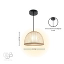 โคมไฟเพดาน PENDENT เดี่ยว C-7123 BAMBOO E27 ไม้ HUB LIGHTING
