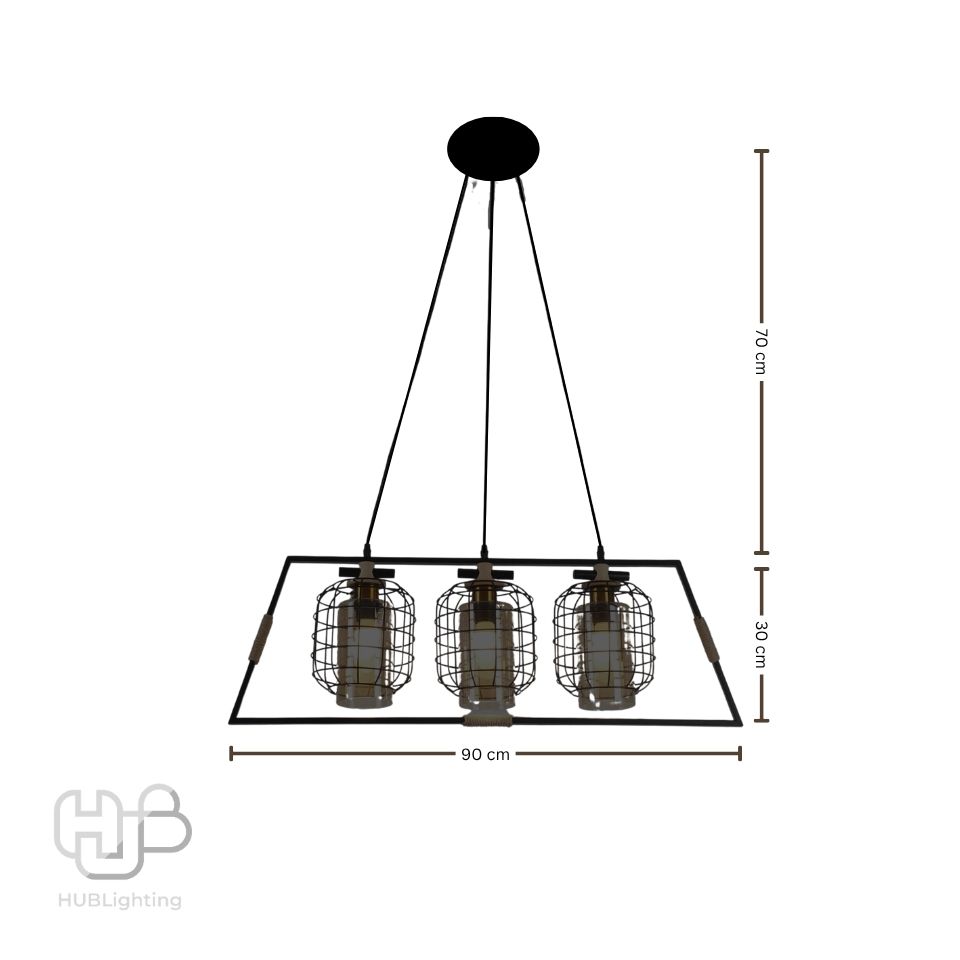 โคมไฟเพดาน PENDENT 3 ช่อ 5562-3 E27 HUB LIGHTING