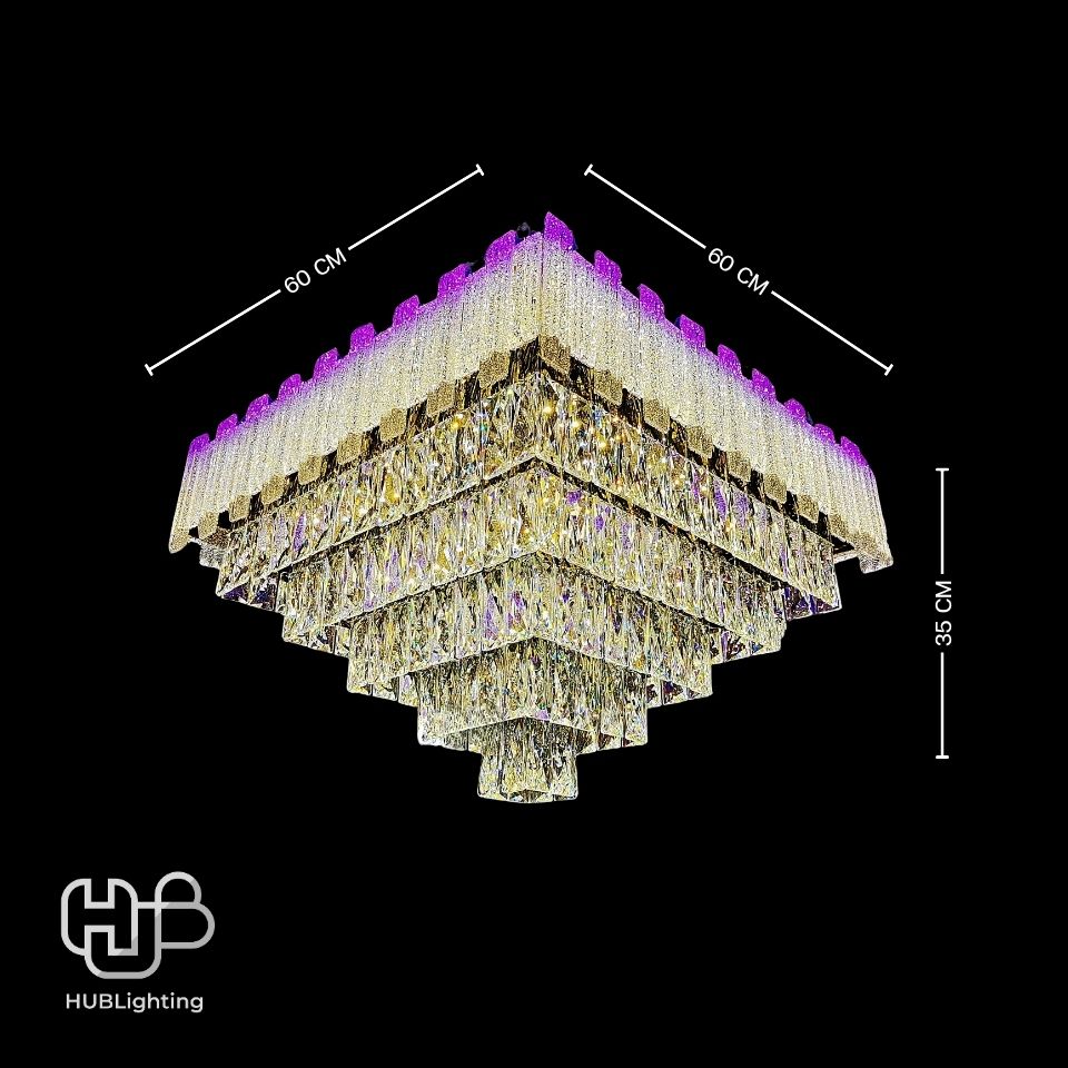 โคมไฟเพดาน CEILING คริสตัล 7507 SQUARE (600x600) HUB LIGHTING