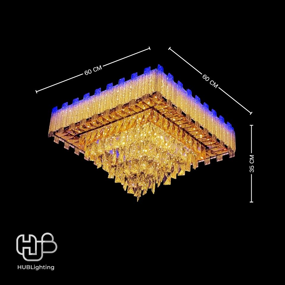 โคมไฟเพดาน CEILING คริสตัล 81066 SQUARE (600x600) HUB LIGHTING