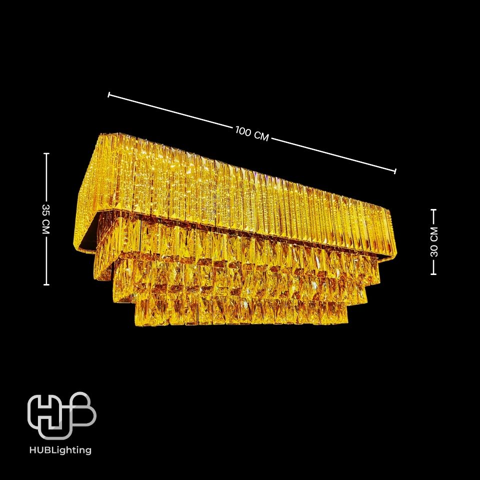 โคมไฟเพดาน CEILING คริสตัล D6850 RECTANGLE (1000x300) HUB LIGHTING
