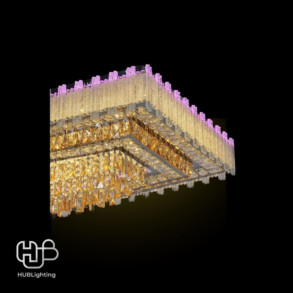 โคมไฟเพดาน CEILING คริสตัล 81066 RECTANGLE (900x700) HUB LIGHTING