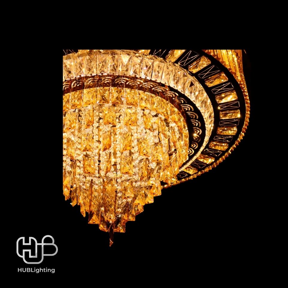 โคมไฟเพดาน CHANDELIER คริสตัล 38023-800 กลม HUB LIGHTING