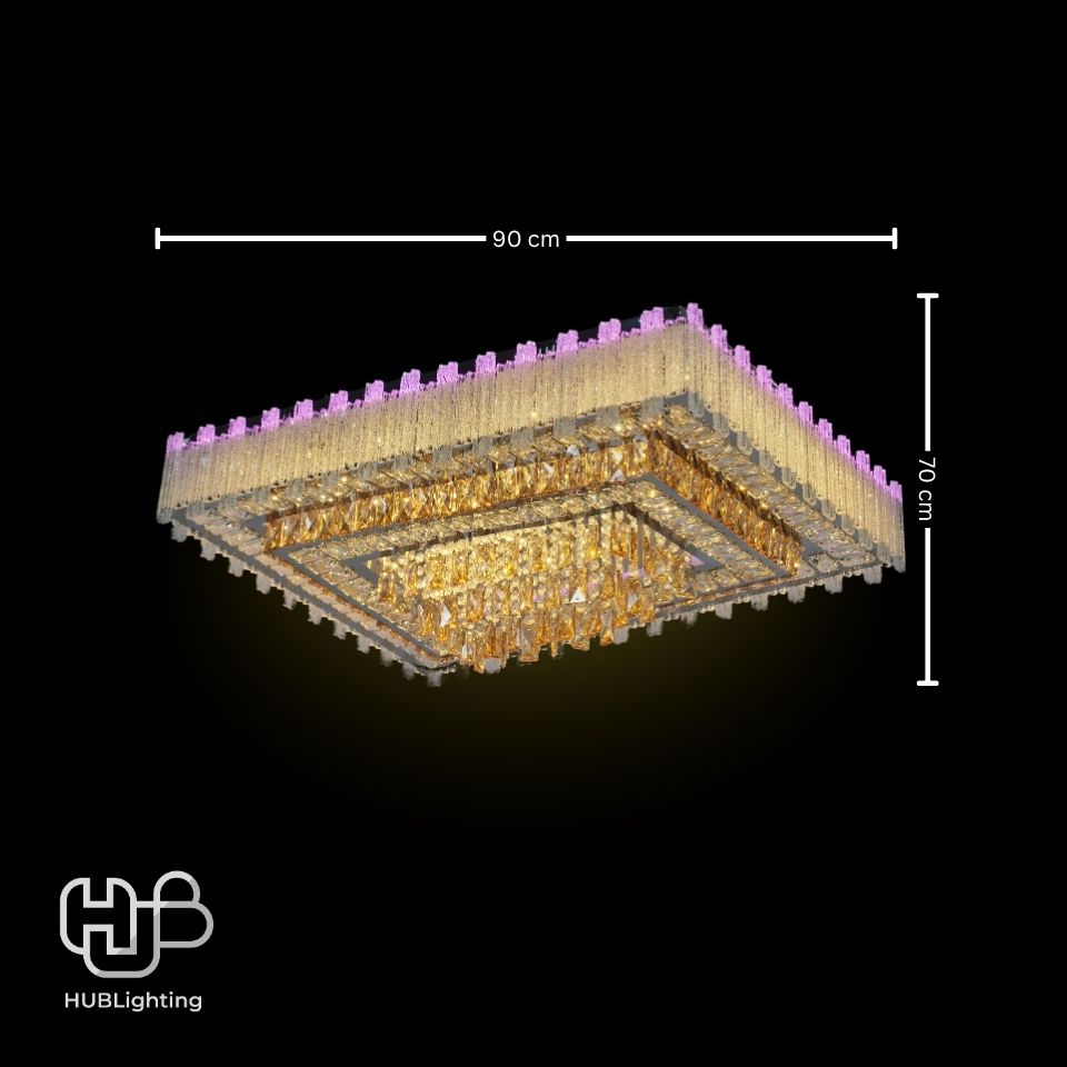 โคมไฟเพดาน CEILING คริสตัล 81066 RECTANGLE (900x700) HUB LIGHTING