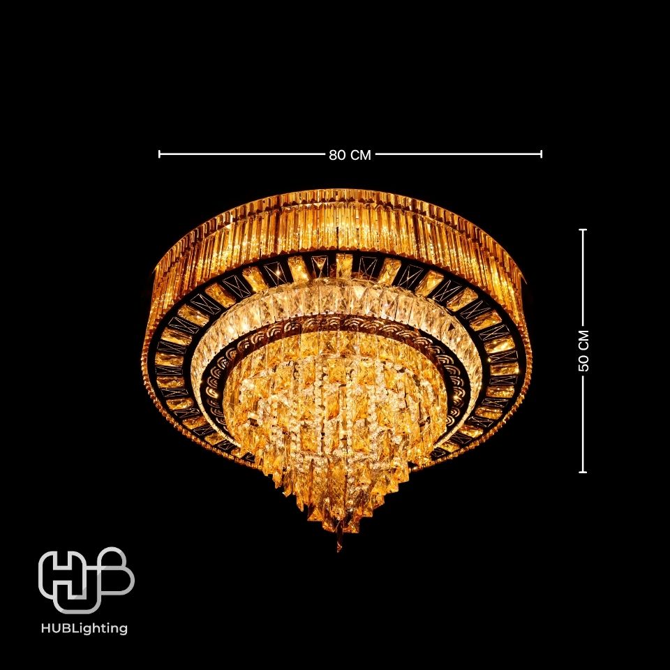 โคมไฟเพดาน CHANDELIER คริสตัล 38023-800 กลม HUB LIGHTING
