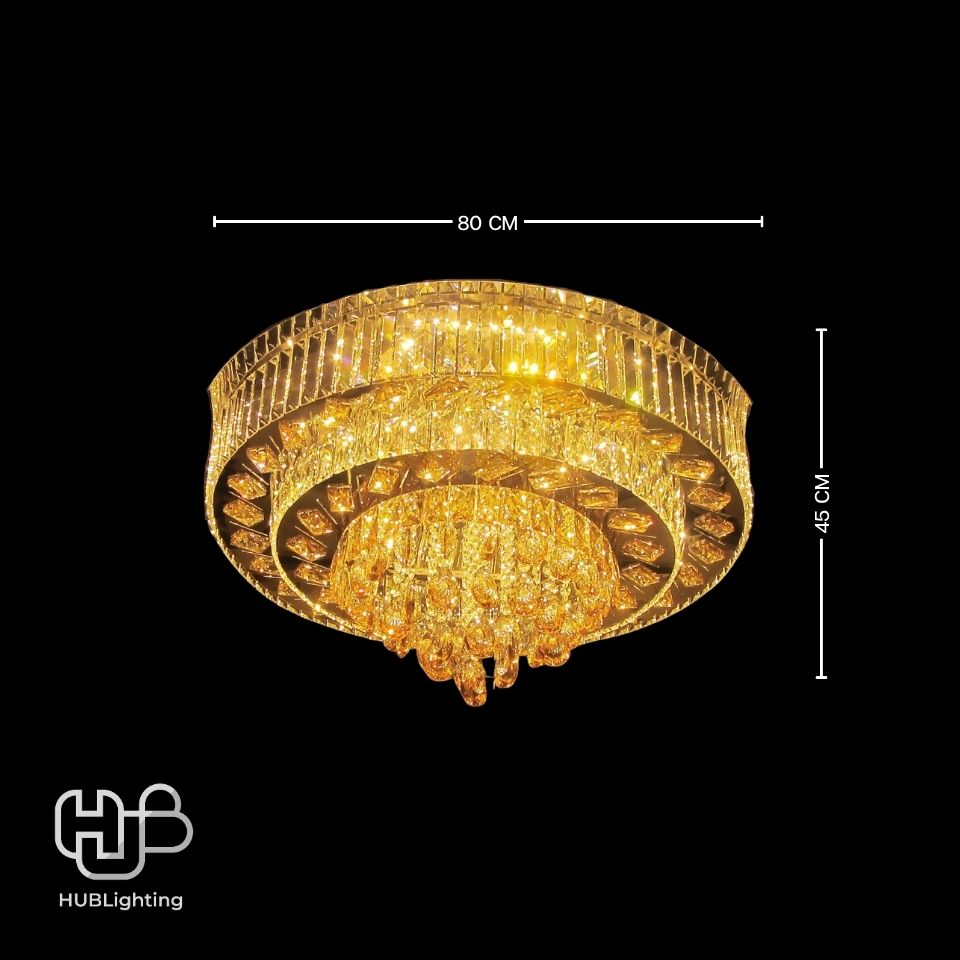 โคมไฟเพดาน CHANDELIER คริสตัล 30052-800 กลม HUB LIGHTING