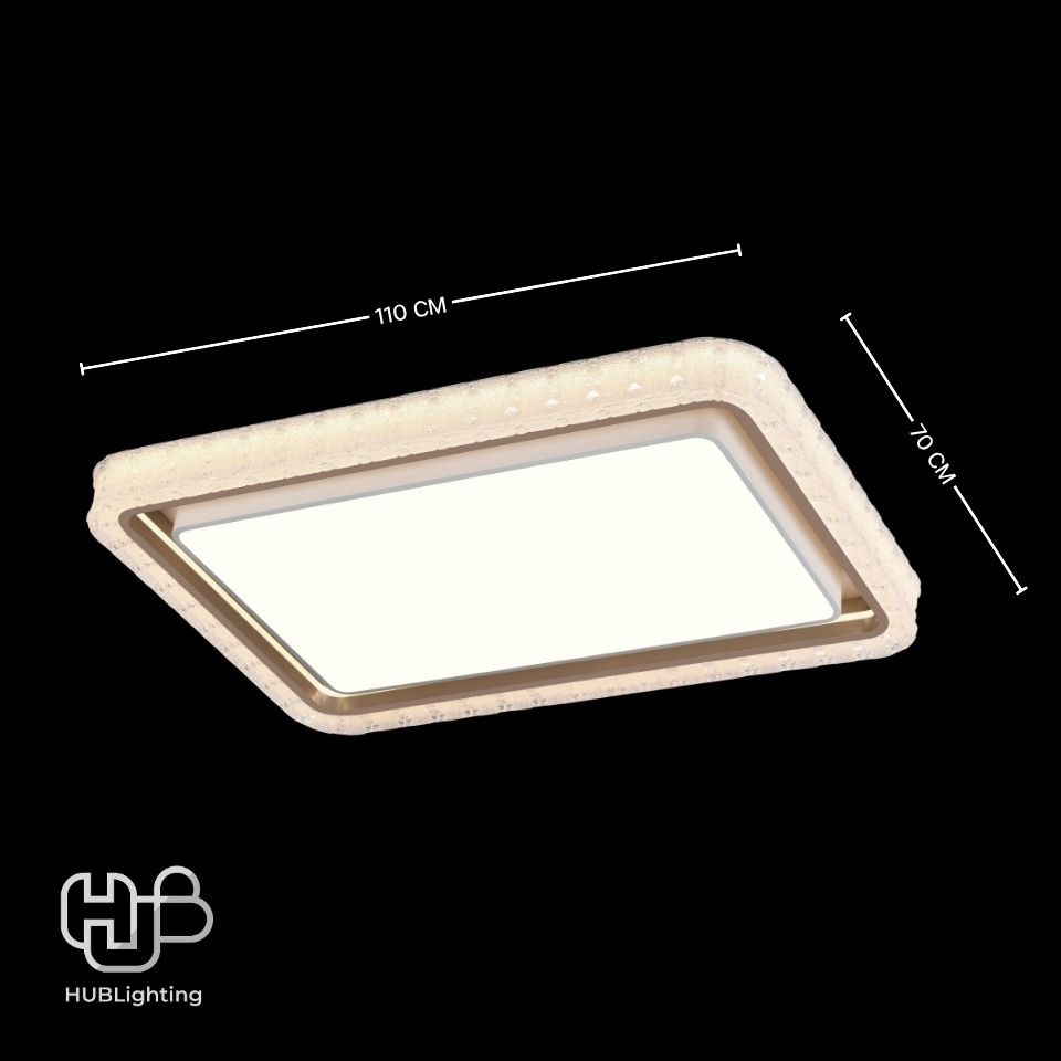 โคมไฟเพดาน CEILING LED 9889 RECTANGLE (1100x700) 3 Color HUB LIGHTING