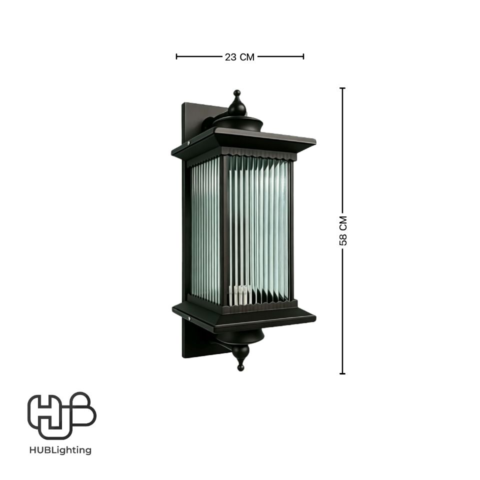 โคมไฟผนังภายนอก D23-1C CG E27 HUB LIGHTING