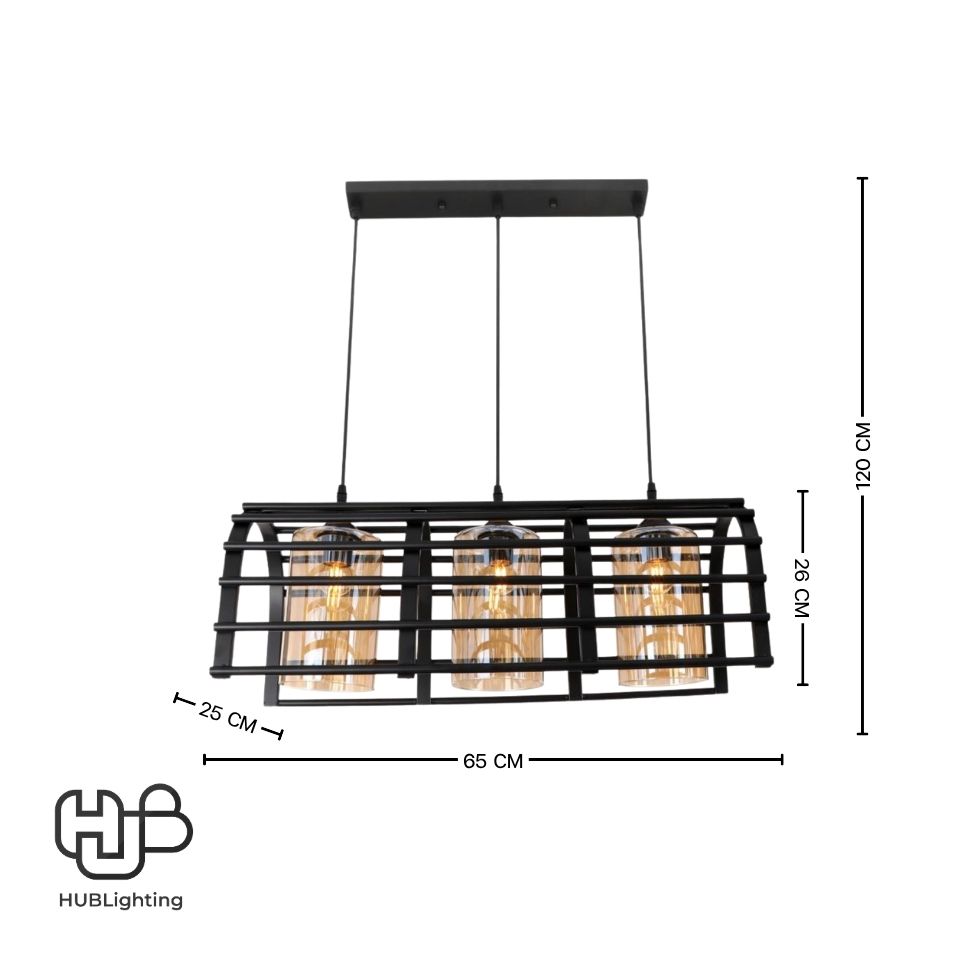 โคมไฟเพดาน PENDENT 3 ช่อ 6451-3 E27 HUB LIGHTING