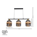 โคมไฟเพดาน PENDENT 3 ช่อ 6495-3 E27 HUB LIGHTING