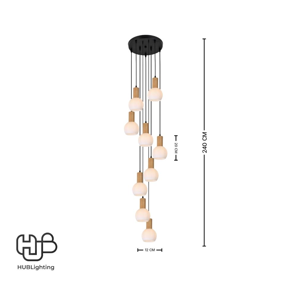 โคมไฟเพดาน PENDENT ช่อ 3088-9 E27 HUB LIGHTING