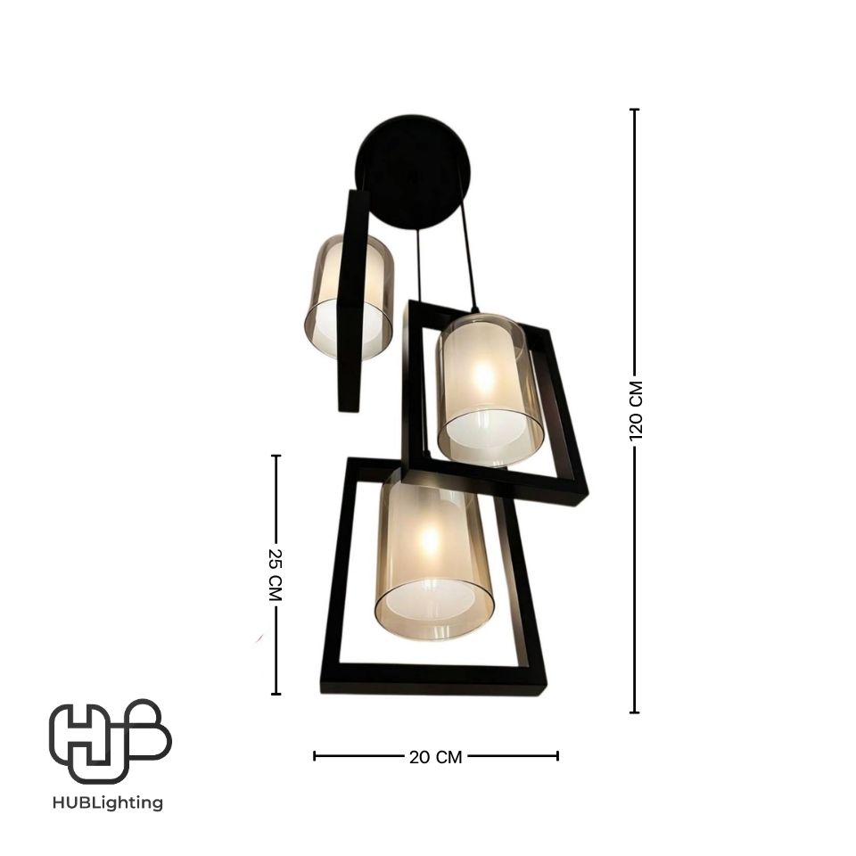 โคมไฟเพดาน PENDENT 3 ช่อ 4185-3 E27 HUB LIGHTING