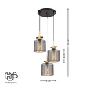 โคมไฟเพดาน PENDENT 3 ช่อ 6078-3 E27 HUB LIGHTING