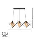 โคมไฟเพดาน PENDENT 3 ช่อ 6468-3 E27 HUB LIGHTING