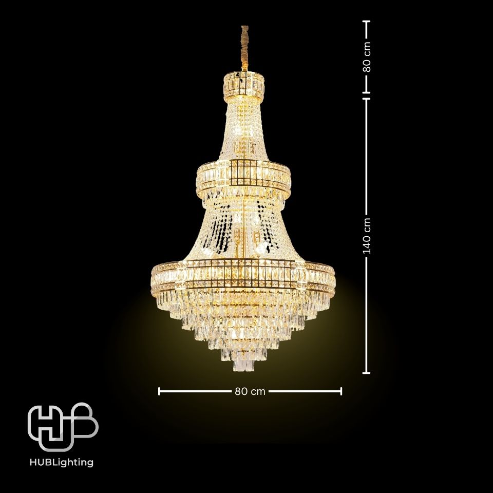โคมไฟเพดาน CHANDELIER คริสตัล 65101-800 GD (ชุดใหญ่) 29x E14 HUB LIGHTING