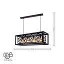 โคมไฟเพดาน PENDENT 4 ช่อ 650-4 BK E27 HUB LIGHTING