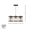 โคมไฟเพดาน PENDENT 3 ช่อ 651-3 BK E27 HUB LIGHTING