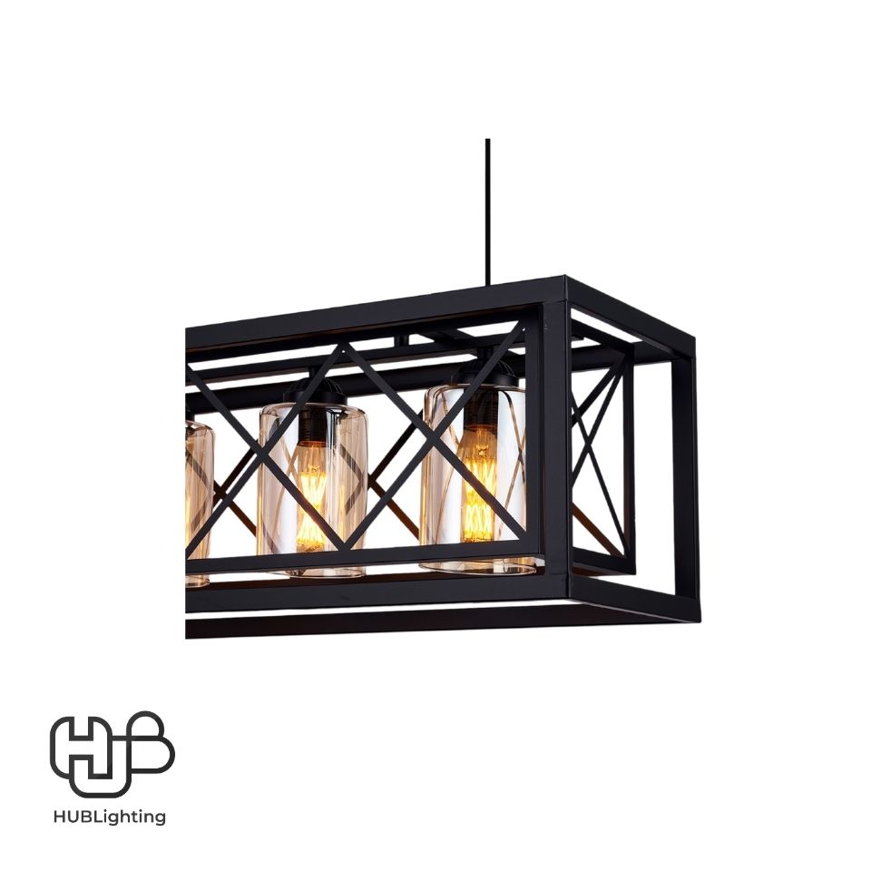โคมไฟเพดาน PENDENT 4 ช่อ 652-4 BK E27 HUB LIGHTING