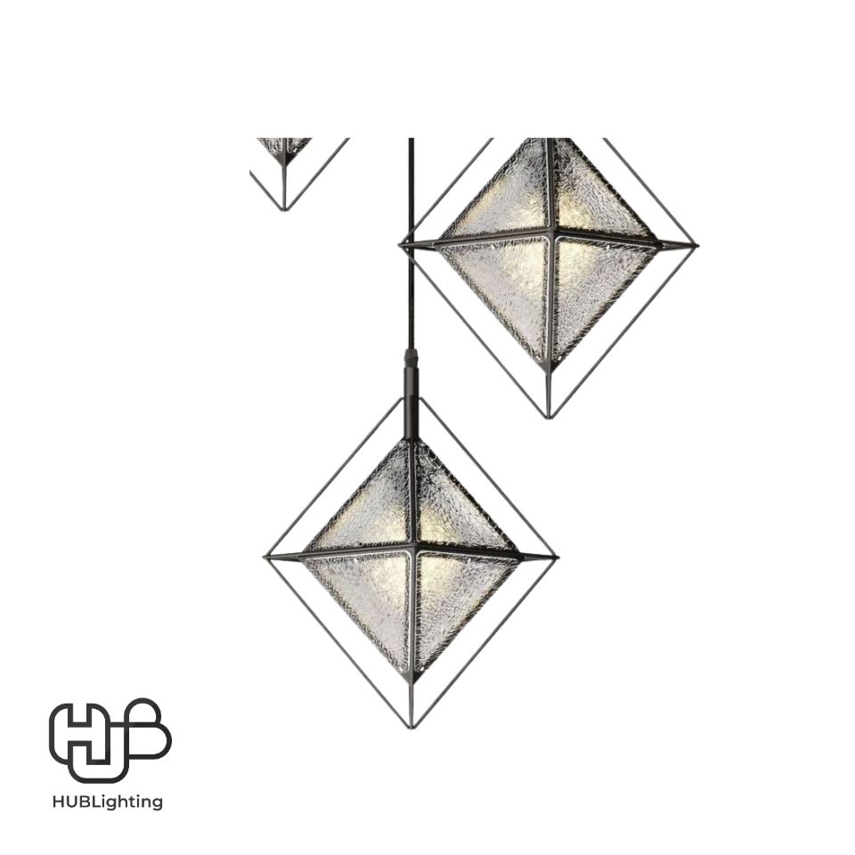 โคมไฟเพดาน PENDENT 3 ช่อ 654-3 BK E27 HUB LIGHTING