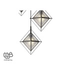 โคมไฟเพดาน PENDENT 3 ช่อ 654-3 BK E27 HUB LIGHTING