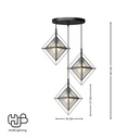 โคมไฟเพดาน PENDENT 3 ช่อ 654-3 BK E27 HUB LIGHTING