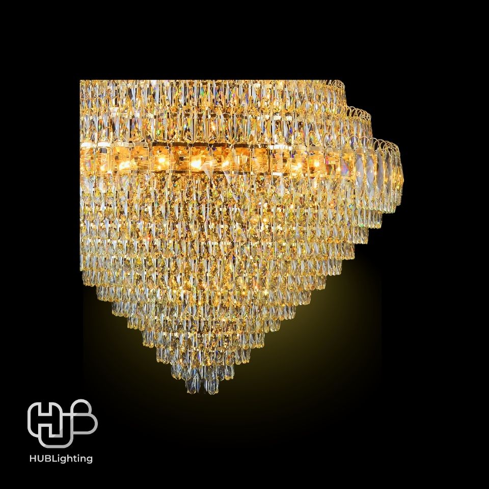 โคมไฟเพดาน CHANDELIER คริสตัล 6064-800 GD 29x E14 HUB LIGHTING