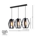 โคมไฟเพดาน PENDENT 3 ช่อ 657-3 BK E27 HUB LIGHTING