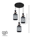 โคมไฟเพดาน PENDENT 3 ช่อ 660-3 BK E27 HUB LIGHTING