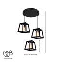 โคมไฟเพดาน PENDENT 3 ช่อ 662-3 BK E27 HUB LIGHTING