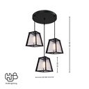 โคมไฟเพดาน PENDENT 3 ช่อ 664-3 BK E27 HUB LIGHTING