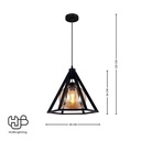 โคมไฟเพดาน PENDENT เดี่ยว 666-1 BK E27 HUB LIGHTING