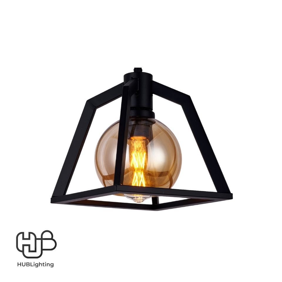 โคมไฟเพดาน PENDENT เดี่ยว 667-1 BK E27 HUB LIGHTING