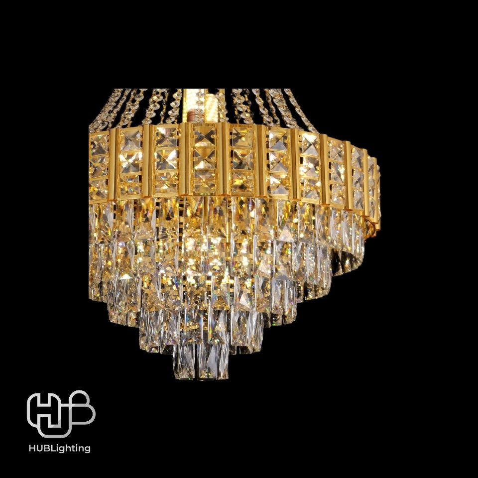 โคมไฟเพดาน CHANDELIER คริสตัล 65305-600 GD 8x E14 HUB LIGHTING