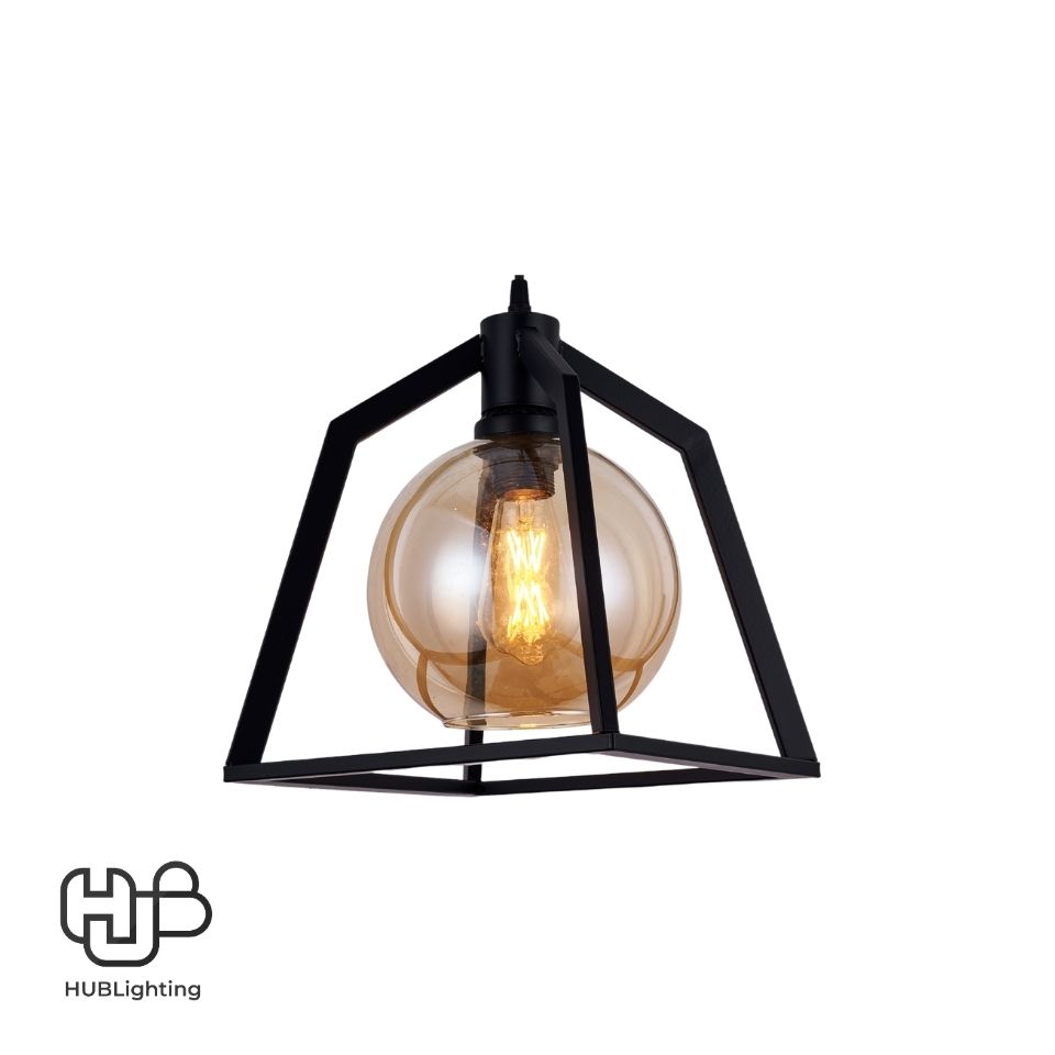 โคมไฟเพดาน PENDENT เดี่ยว 668-1 BK E27 HUB LIGHTING