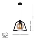 โคมไฟเพดาน PENDENT เดี่ยว 668-1 BK E27 HUB LIGHTING