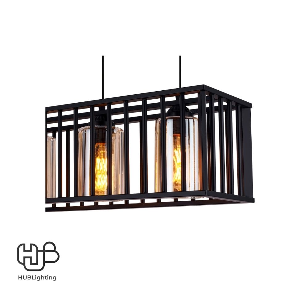 โคมไฟเพดาน PENDENT 3 ช่อ 682-3 BK E27 HUB LIGHTING