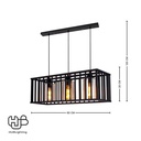 โคมไฟเพดาน PENDENT 3 ช่อ 682-3 BK E27 HUB LIGHTING