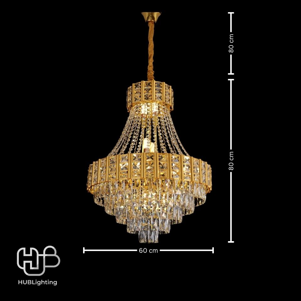 โคมไฟเพดาน CHANDELIER คริสตัล 65305-600 GD 8x E14 HUB LIGHTING