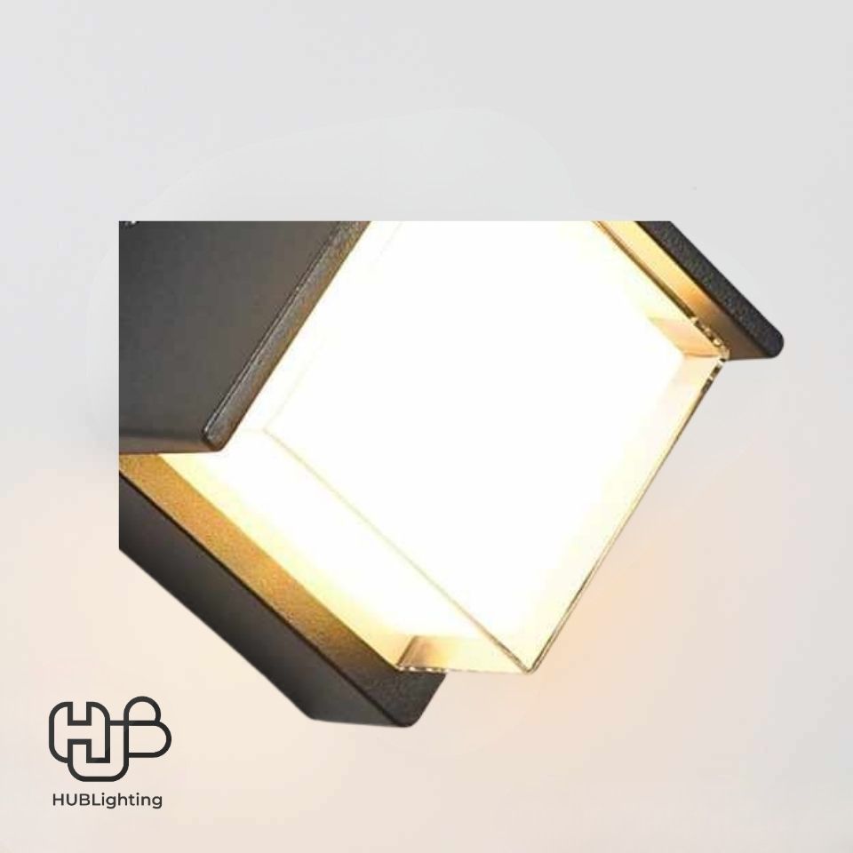 โคมไฟผนังภายนอก 1036A BK ดำ Warmwhite 3000K HUB LIGHTING