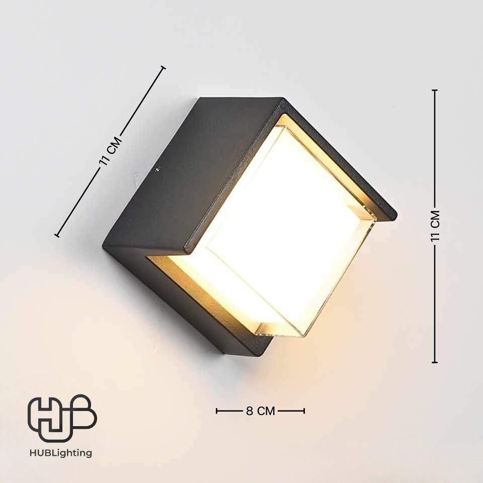 โคมไฟผนังภายนอก 1036A BK ดำ Warmwhite 3000K HUB LIGHTING