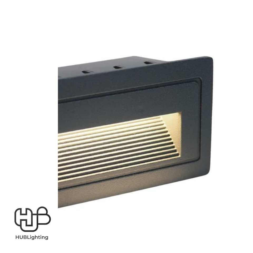โคมไฟผนัง STEP LIGHT ฝัง B1156 DG (105x65) DG เทาเข้ม Warmwhite 3000K HUB LIGHTING