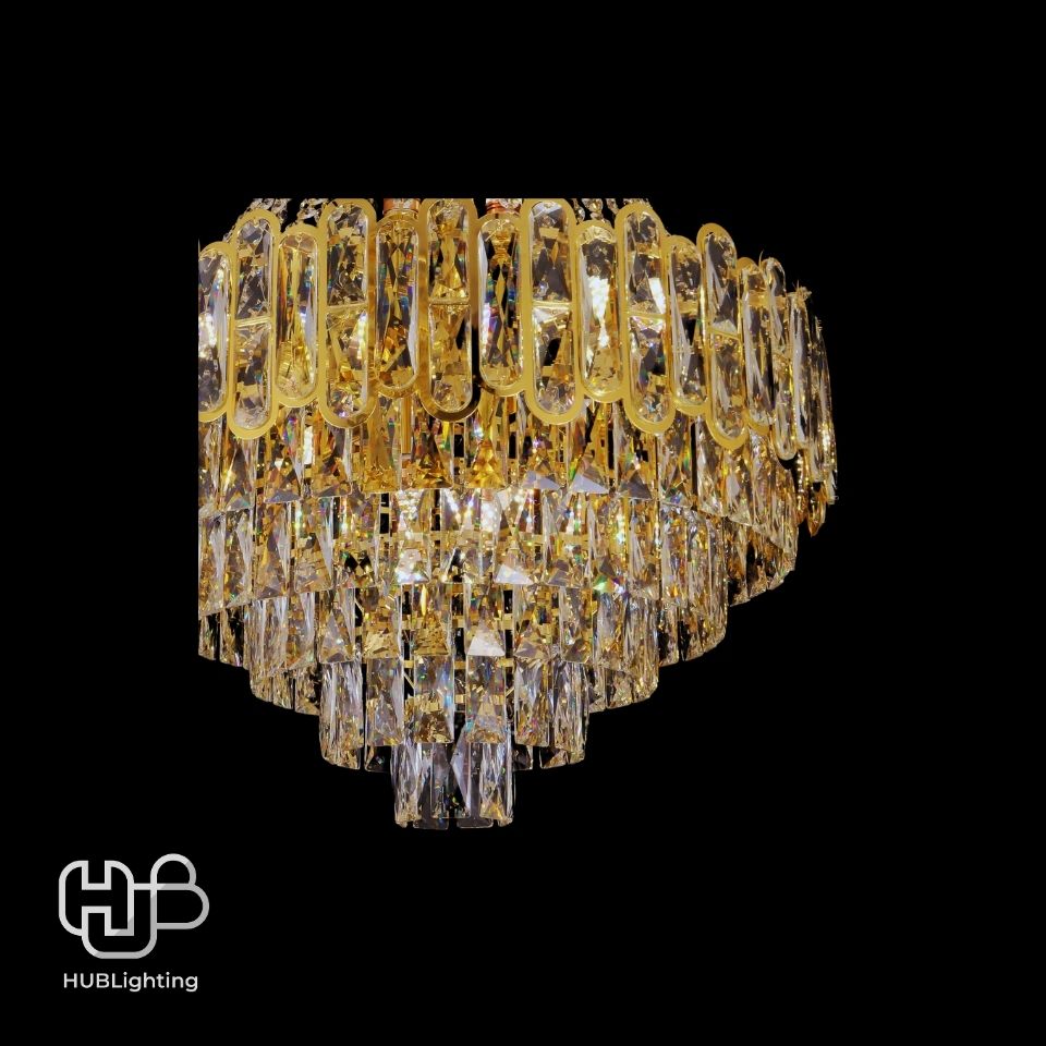 โคมไฟเพดาน CHANDELIER คริสตัล 65308-600 GD 8x E14 HUB LIGHTING