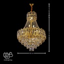 โคมไฟเพดาน CHANDELIER คริสตัล 65308-600 GD 8x E14 HUB LIGHTING