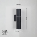 โคมไฟผนังภายนอก A0801-S BK ดำ GU10 HUB LIGHTING