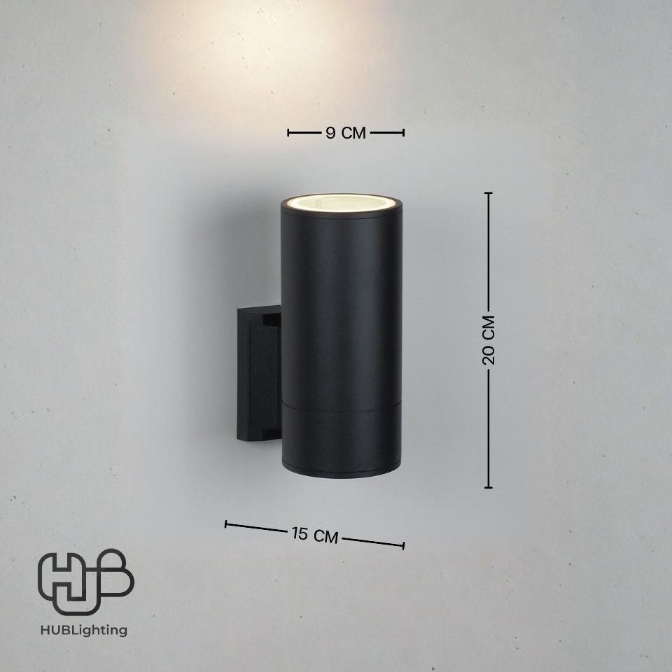 โคมไฟผนังภายนอก A0803 BK ดำ HUB LIGHTING