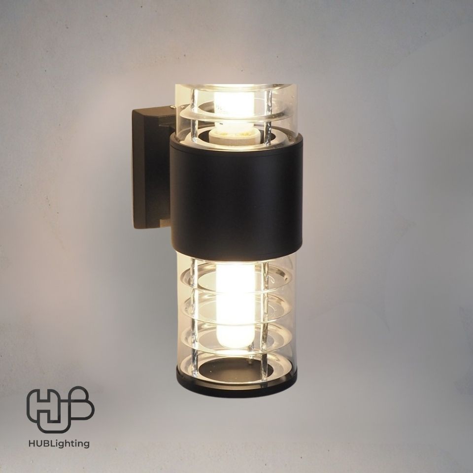 โคมไฟผนังภายนอก A1002 BK ดำ HUB LIGHTING
