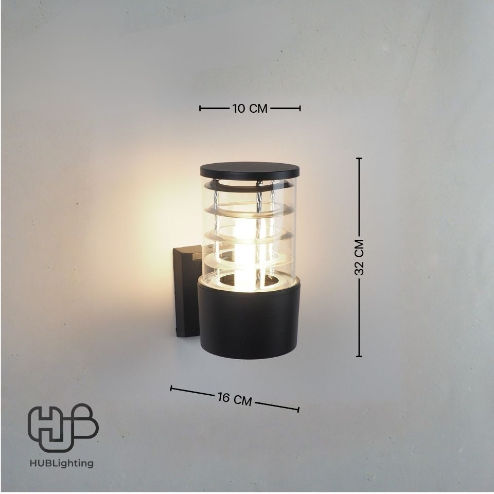 โคมไฟผนังภายนอก A1006 BK ดำ HUB LIGHTING
