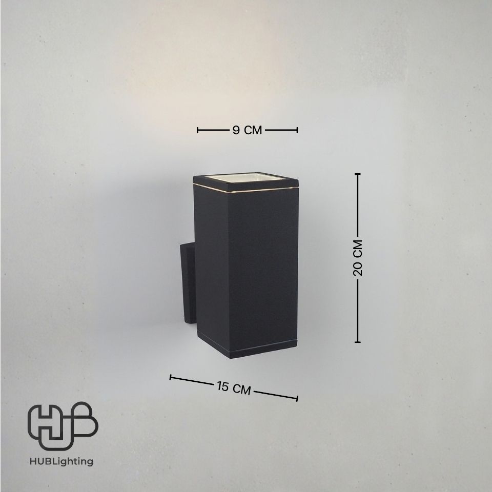 โคมไฟผนังภายนอก A1304 BK ดำ HUB LIGHTING